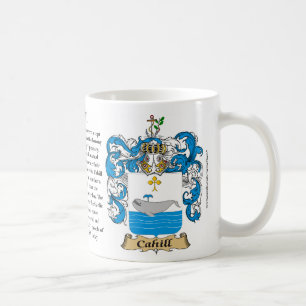 Cahill, the Origin, the Meaning and the Crest Coffee Mug