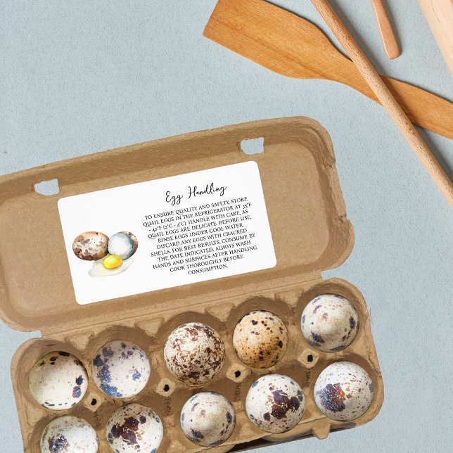 Cail Egg Handing Instruction Carton Care Étiquette (Créateur téléchargé)