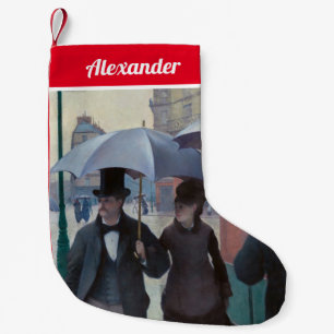 Caillebotte - Happy New Year / Paris; Rainy Day Small Christmas Stocking