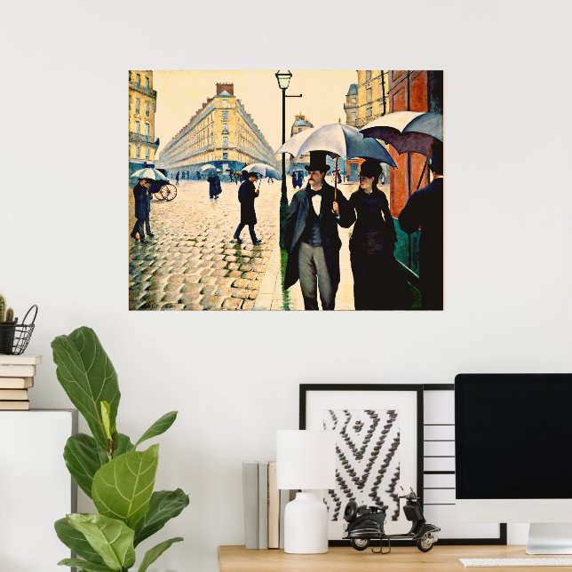 Caillebotte - Paris on a Rainy Day Poster (Home Office)