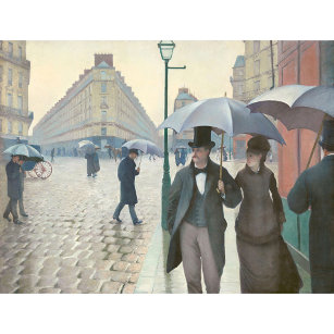 Caillebotte Paris street in rainy weather CC0706 Poster