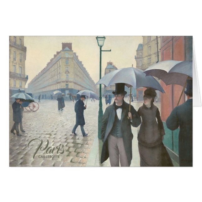 Caillebotte rue Paris par temps pluvieux Carte (Devant horizontal)