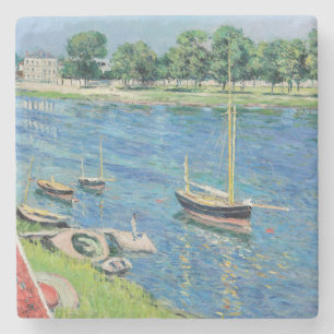Caillebotte - Seine at Argenteuil, Boats at anchor Stone Coaster