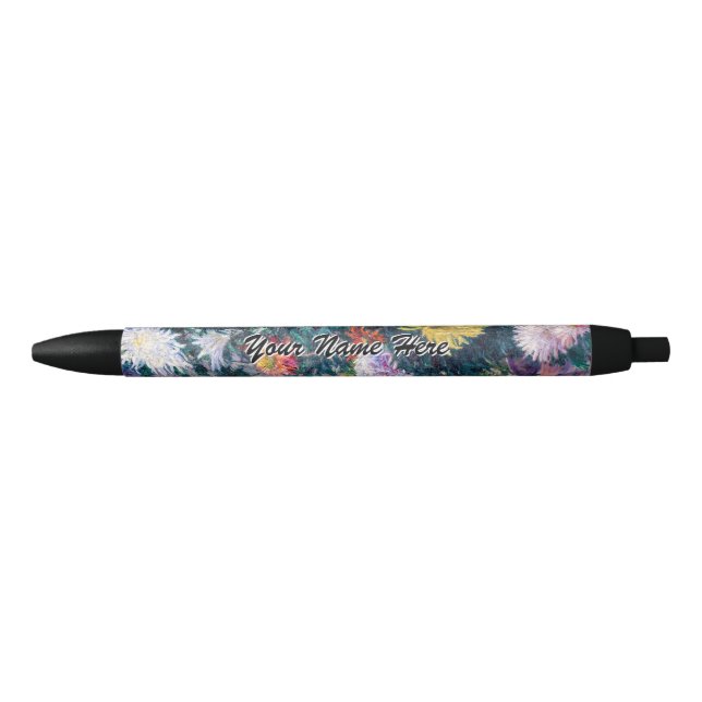 Caillebotte - White and Yellow Chrysanthemums Black Ink Pen (Front)