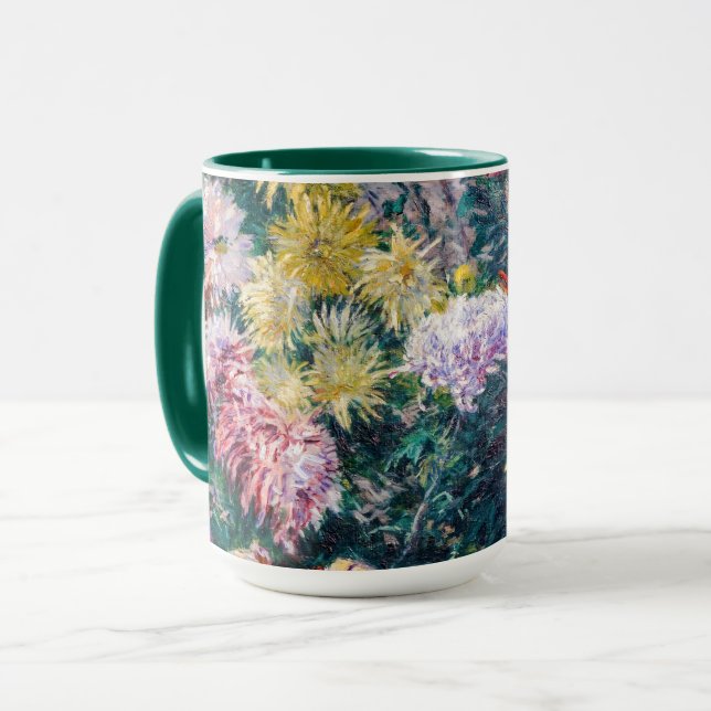 Caillebotte - White and Yellow Chrysanthemums Mug (Front Left)