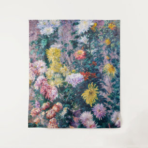 Caillebotte - White and Yellow Chrysanthemums Tapestry