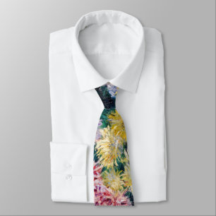 Caillebotte - White and Yellow Chrysanthemums Tie