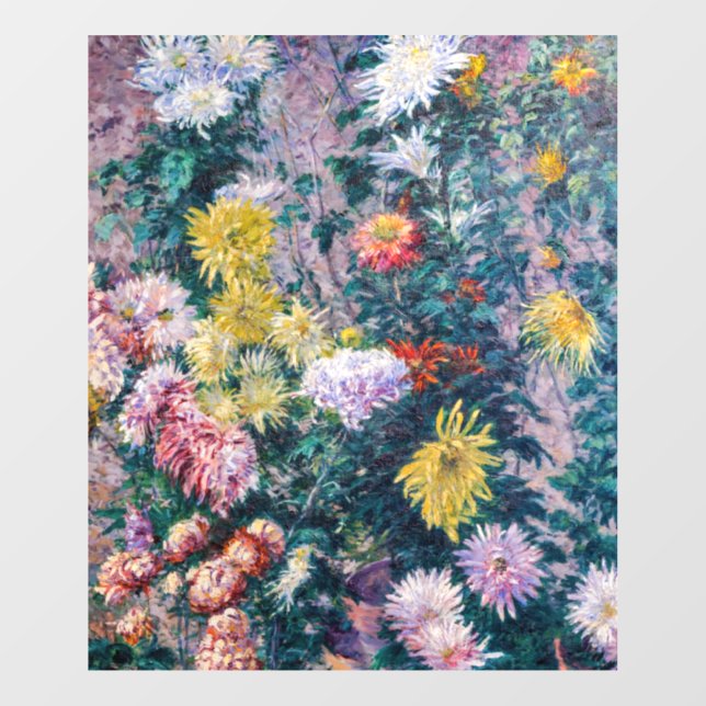 Caillebotte - White and Yellow Chrysanthemums Window Cling (Sheet)