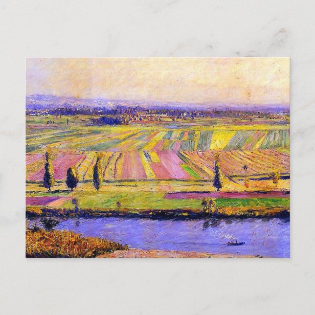 Caillebotte's La Plaine de Gennevilliers Postcard (Front)