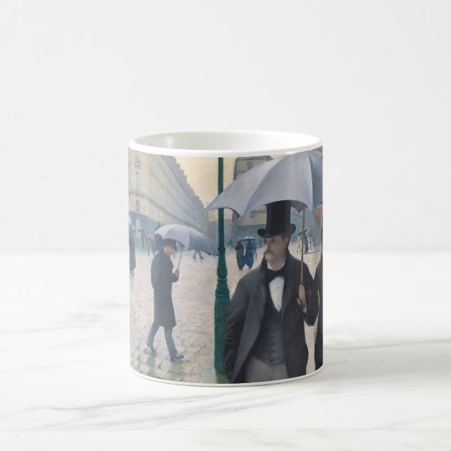 Caillebotte's Rue de Paris, temps de pluie Coffee Mug (Center)