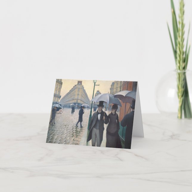 Caillebotte's Rue de Paris, temps de pluie Note Card (Front)