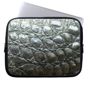 Caiman Crocodile Faux Alligator-Skin Design Laptop Sleeve