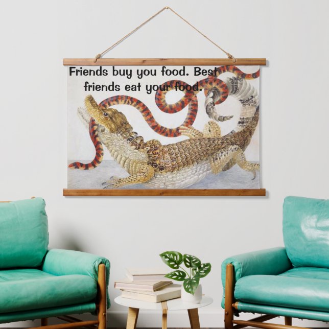 Caimans eating a snake  hanging tapestry (Living Room)
