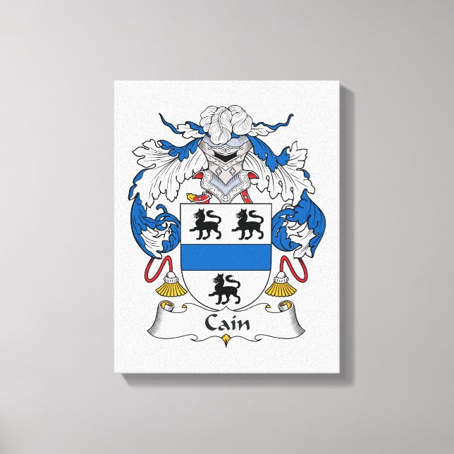 Cain Family Crest Canvas Print (Front)