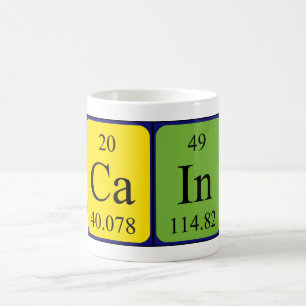 Cain nom de table périodique tasse