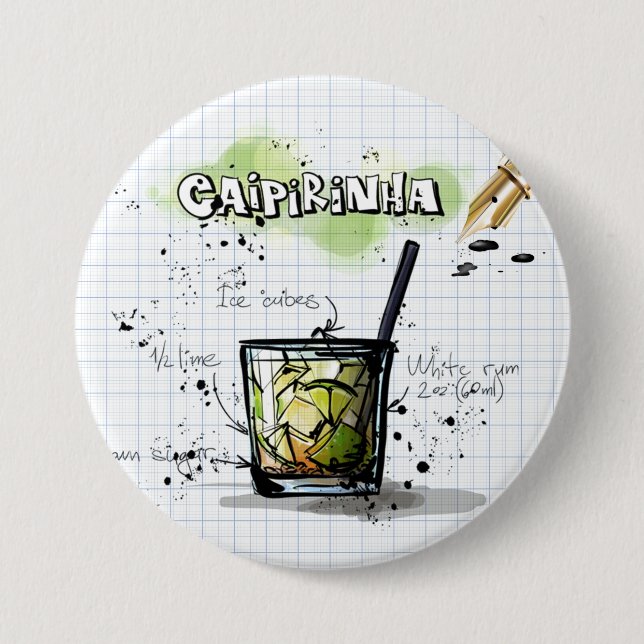 Caipirinha 3 Inch Round Button (Front)