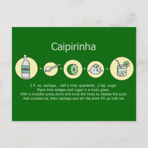 Caipirinha, brazilian drink postcard