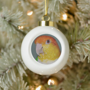 Caique Parrot Ceramic Christmas Ball Ornament