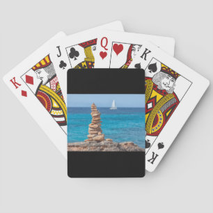 Cairn at the Mediterranean sea Playing Cards
