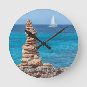 Cairn at the Mediterranean sea Round Clock