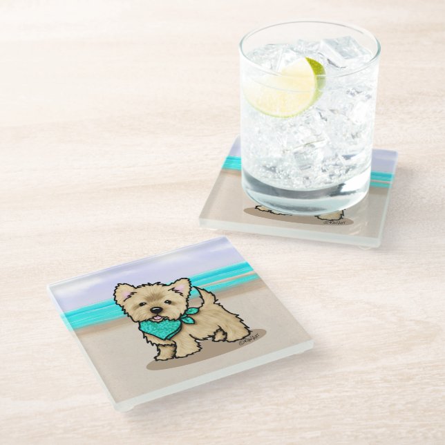 Cairn Cutieface Glass Coaster (Angled)