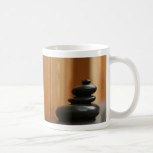 Cairn Meditation Stones and Wood Coffee Mug