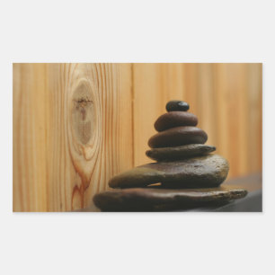 Cairn Meditation Stones and Wood Sticker