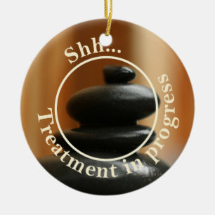 Cairn Meditation Stones Do Not Disturb Ceramic Ornament