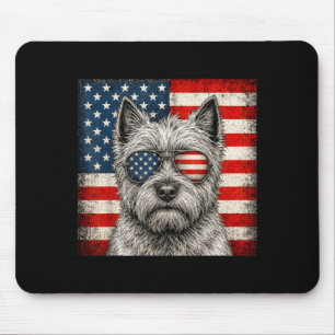 Cairn Terrier 4th Of July Aamerican Flag Dog Mouse Pad