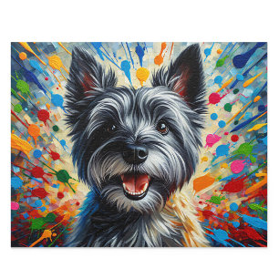 Cairn Terrier Acrylic Art: Grey Cairn Gift Jigsaw Puzzle