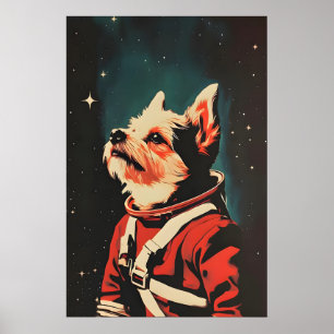Cairn Terrier Astronaut Poster, Cairn Terrier Poster