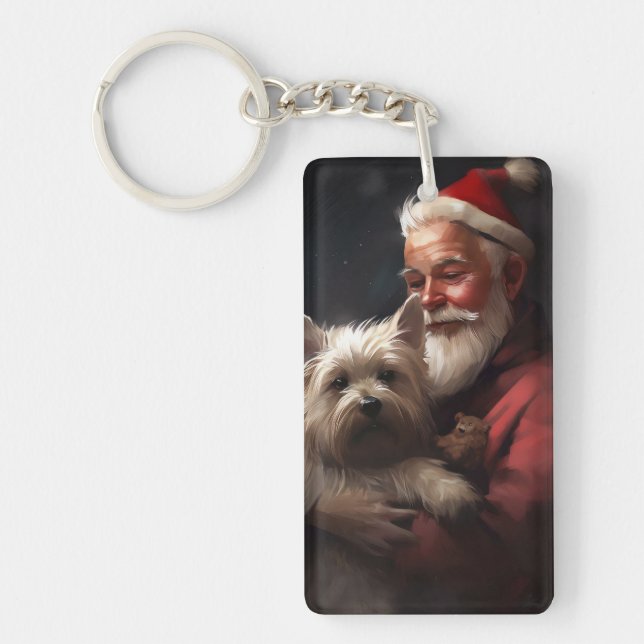 Cairn Terrier Avec Noël Festif Du Père Noël (Devant)