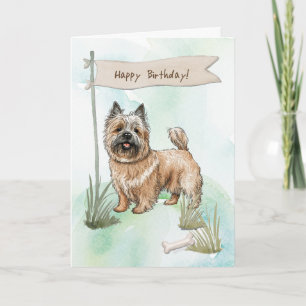 Cairn Terrier Breed Dog Under Birthday Sign Card