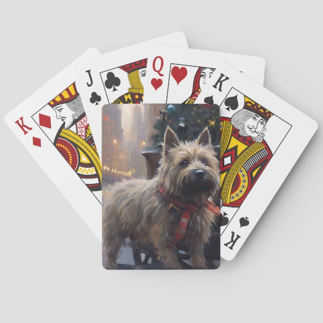 Cairn Terrier Christmas Festive Season  Playing Cards (Back)