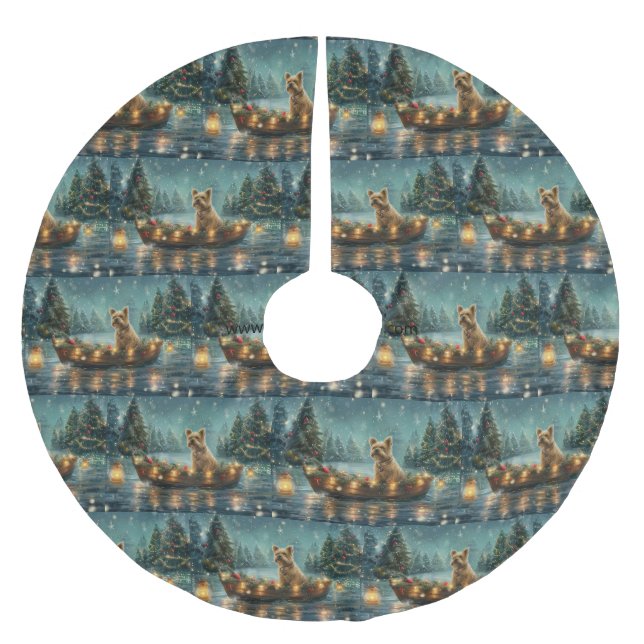 Cairn Terrier Christmas Festive Voyage Brushed Polyester Tree Skirt (Front)