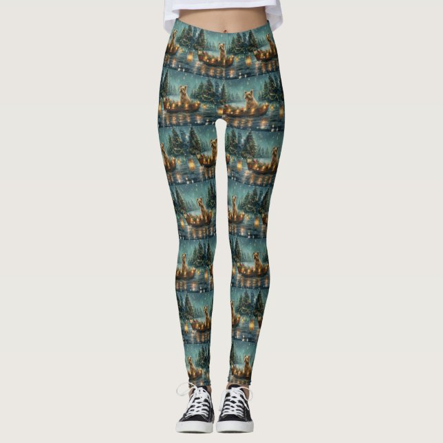 Cairn Terrier Christmas Festive Voyage Leggings (Front)