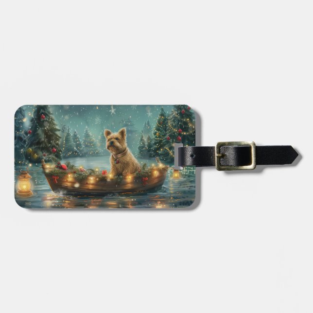 Cairn Terrier Christmas Festive Voyage Luggage Tag (Front Horizontal)