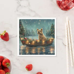 Cairn Terrier Christmas Festive Voyage Napkin