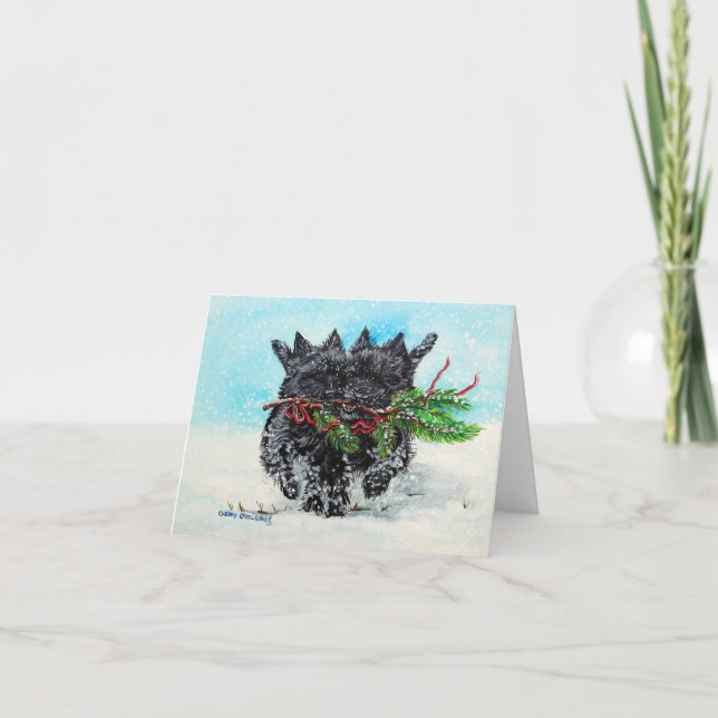 Cairn Terrier Christmas Holiday Card (Front)