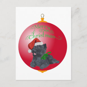 Cairn Terrier Christmas Ornaments Holiday Postcard