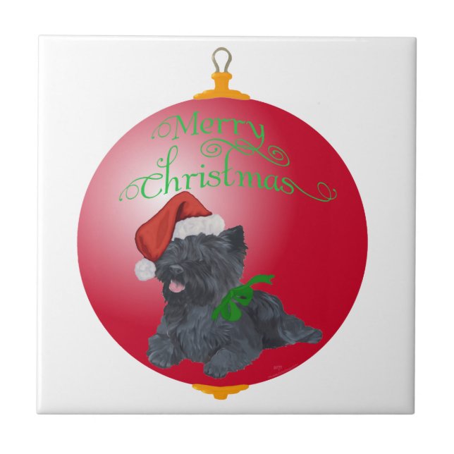 Cairn Terrier Christmas Ornaments Tile (Front)
