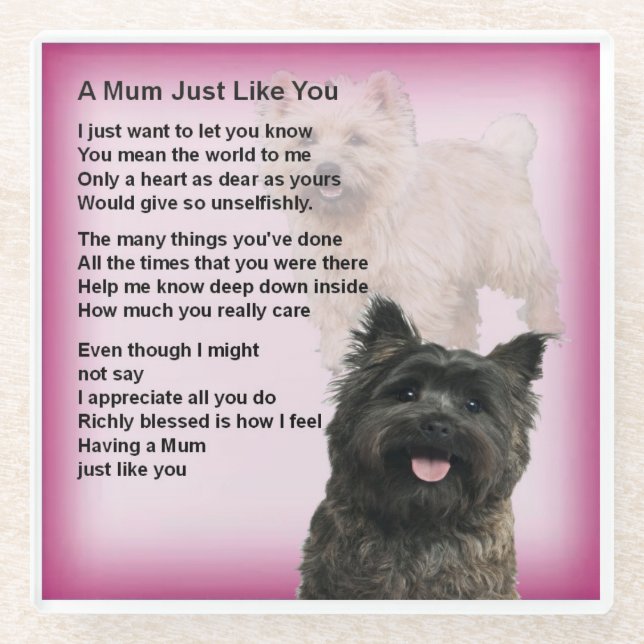 Cairn Terrier Design  Mom Poem Coaster (Front)