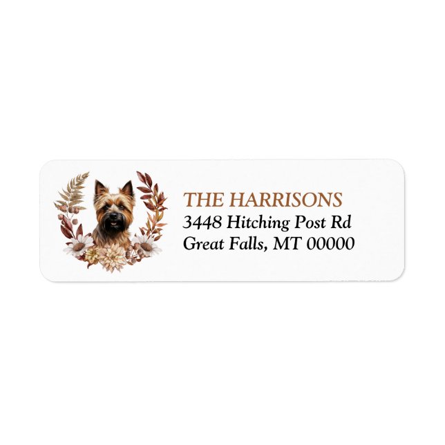 Cairn Terrier Dog Autumn Wreath (Front)