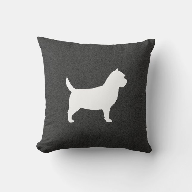 Cairn Terrier Dog Breed Silhouette Decorative Throw Pillow (Front)