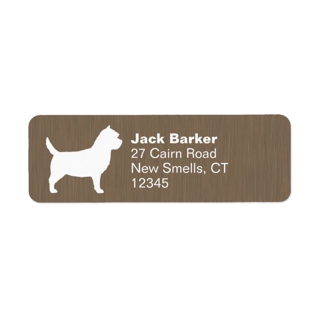 Cairn Terrier Dog Breed Silhouette Return Address (Front)