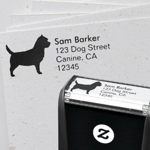 Cairn Terrier Dog Breed Silhouette Return Address Self-inking Stamp