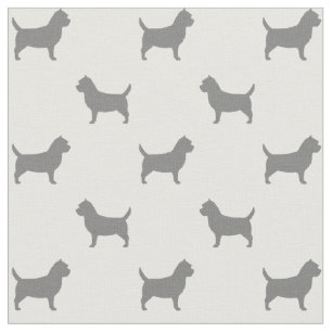 Cairn Terrier Dog Breed Silhouettes Patterned Fabric