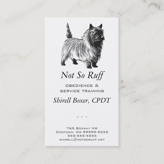 Cairn Terrier Dog Business Card (Front)