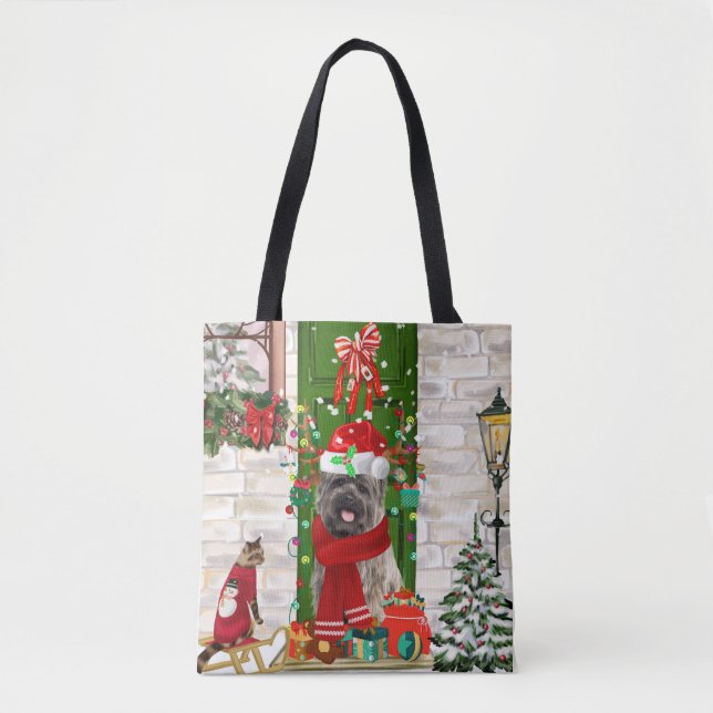 Cairn Terrier Dog Christmas Tote Bag (Front)