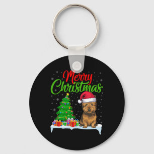 Cairn Terrier Dog Christmas Tree Lights Funny Xmas Keychain
